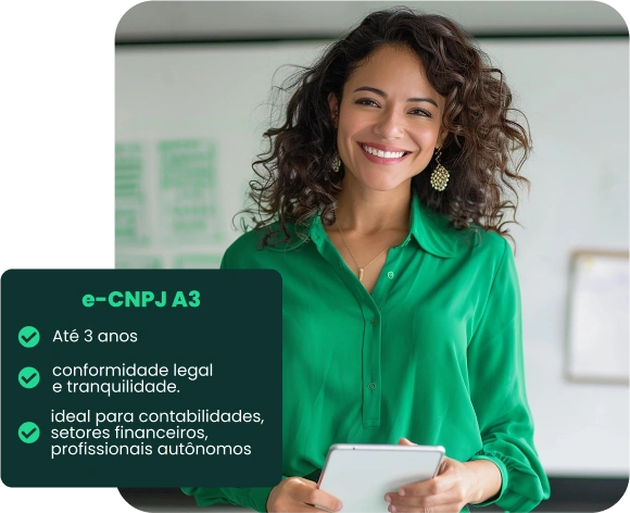 Empresária que adquiriu certificado digital e-cnpj a3 da CertClick.