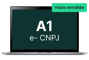 notebook com a escrita na tela: A1 e-CNPJ