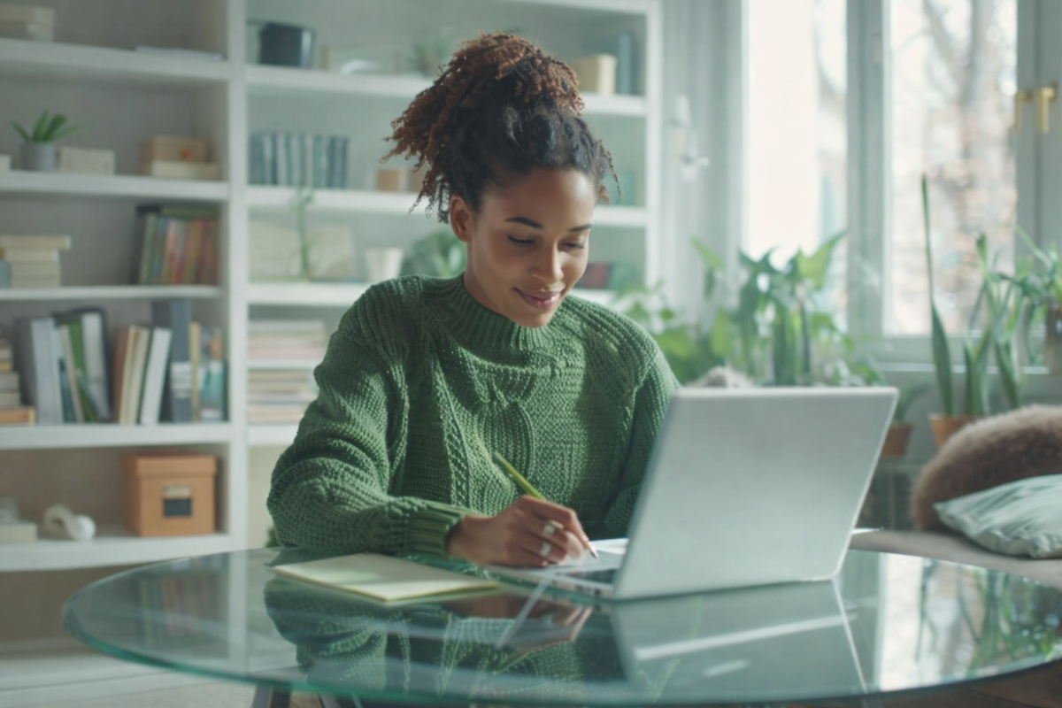 Mulher trabalhando em um notebook em ambiente de escritório representando: Certificado digital: o que ele garante nas obrigações tributárias?