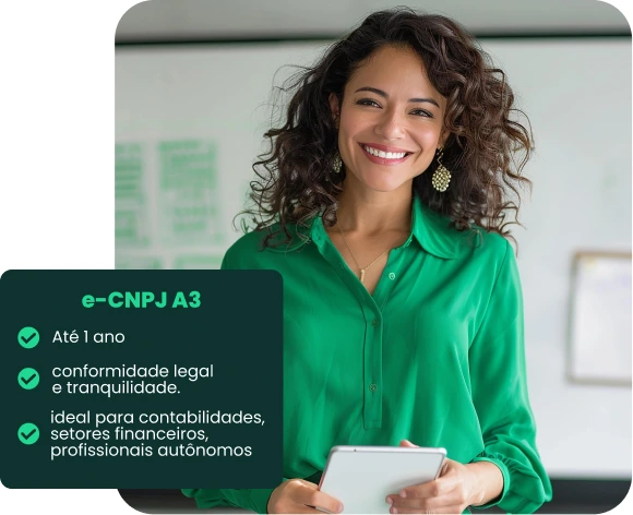 Empresária que adquiriu certificado digital e-cnpj a3 da CertClick.